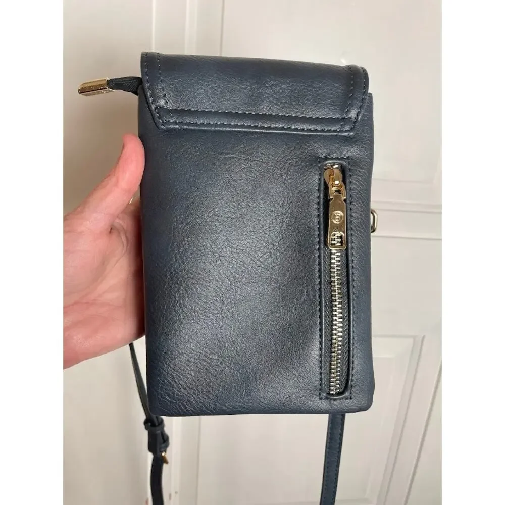 BOSTANTEN Leather Small Crossbody Bag Midnight Blue Wallet Cell‎ Phone Bag